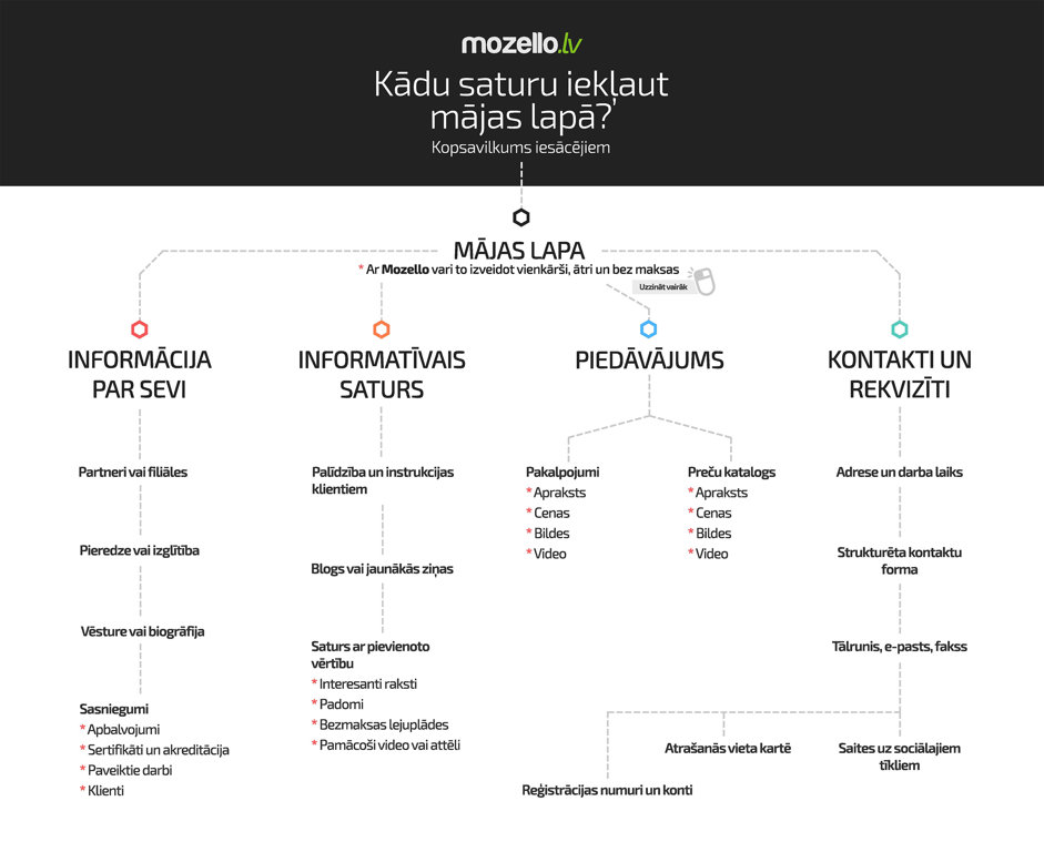 Kādu saturu iekļaut mājas lapā?