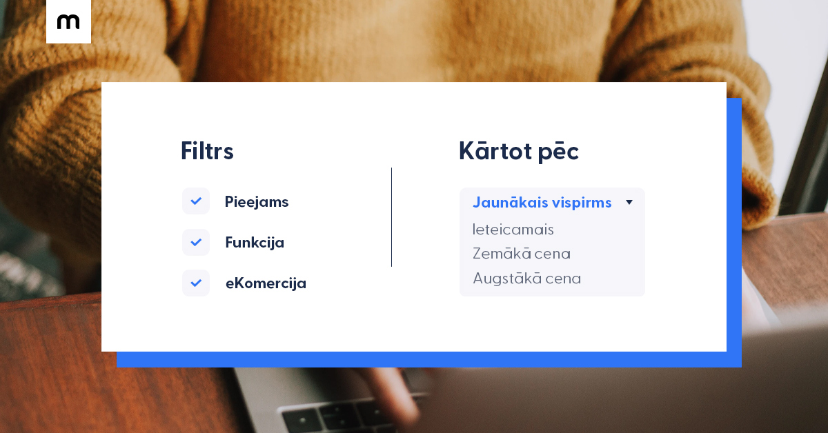 Uzlabo klientu iepirk&scaron;anās pieredzi - Mozello ievie&scaron; preču kārto&scaron;anas un filtru iespēju