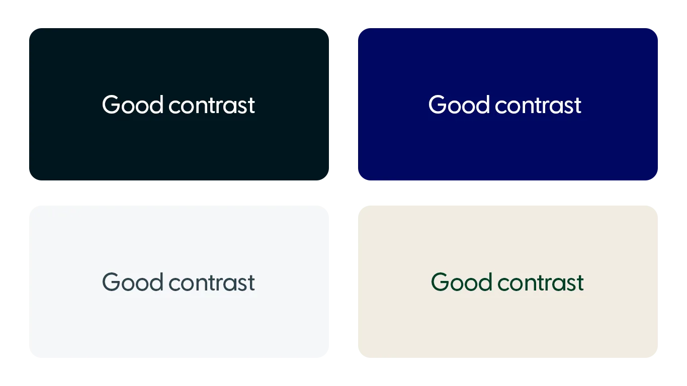 Text example with high-contrast, readable text.