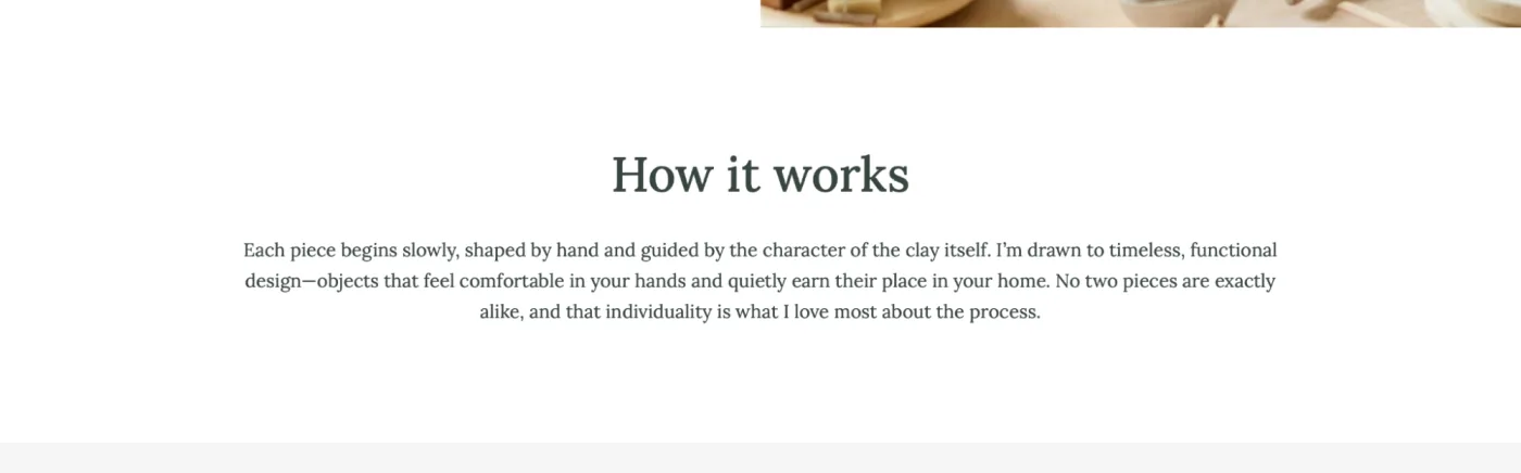 Serif font combination used in a website design.