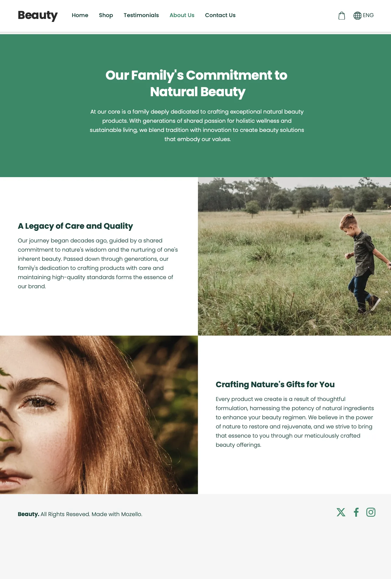 Example of a website using a mosaic-style layout.