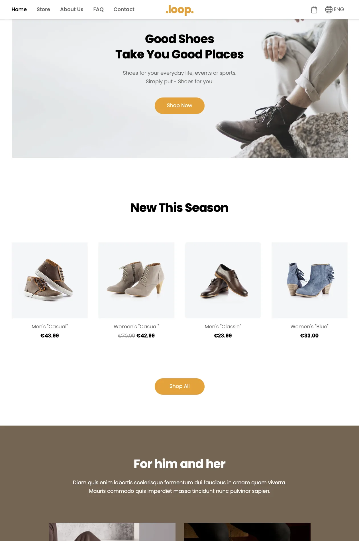 Example of a website with a symmetrical layout.