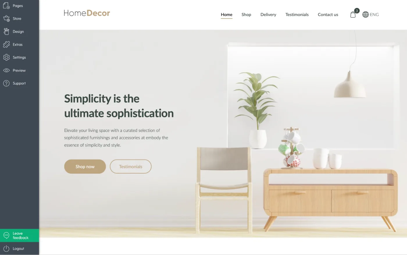 Example showing good visual weight in website layout design.