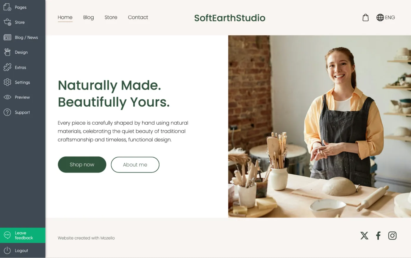 Website design with well-balanced spacing and layout.
