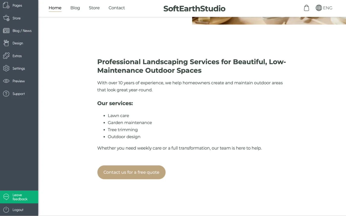 Website text after proper formatting is applied.