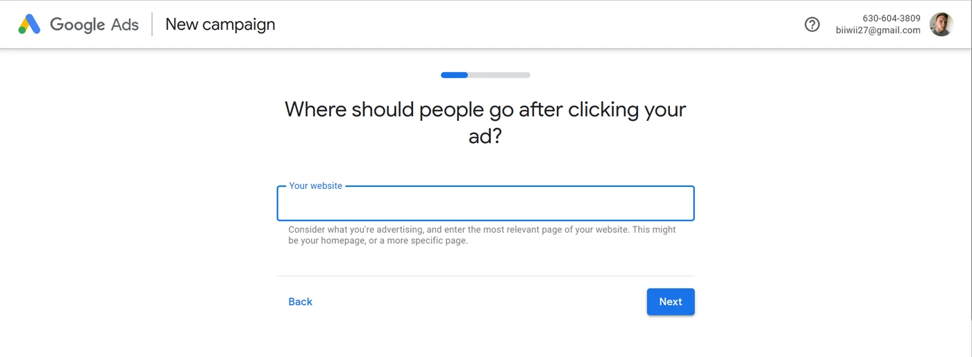 Google Ads destination