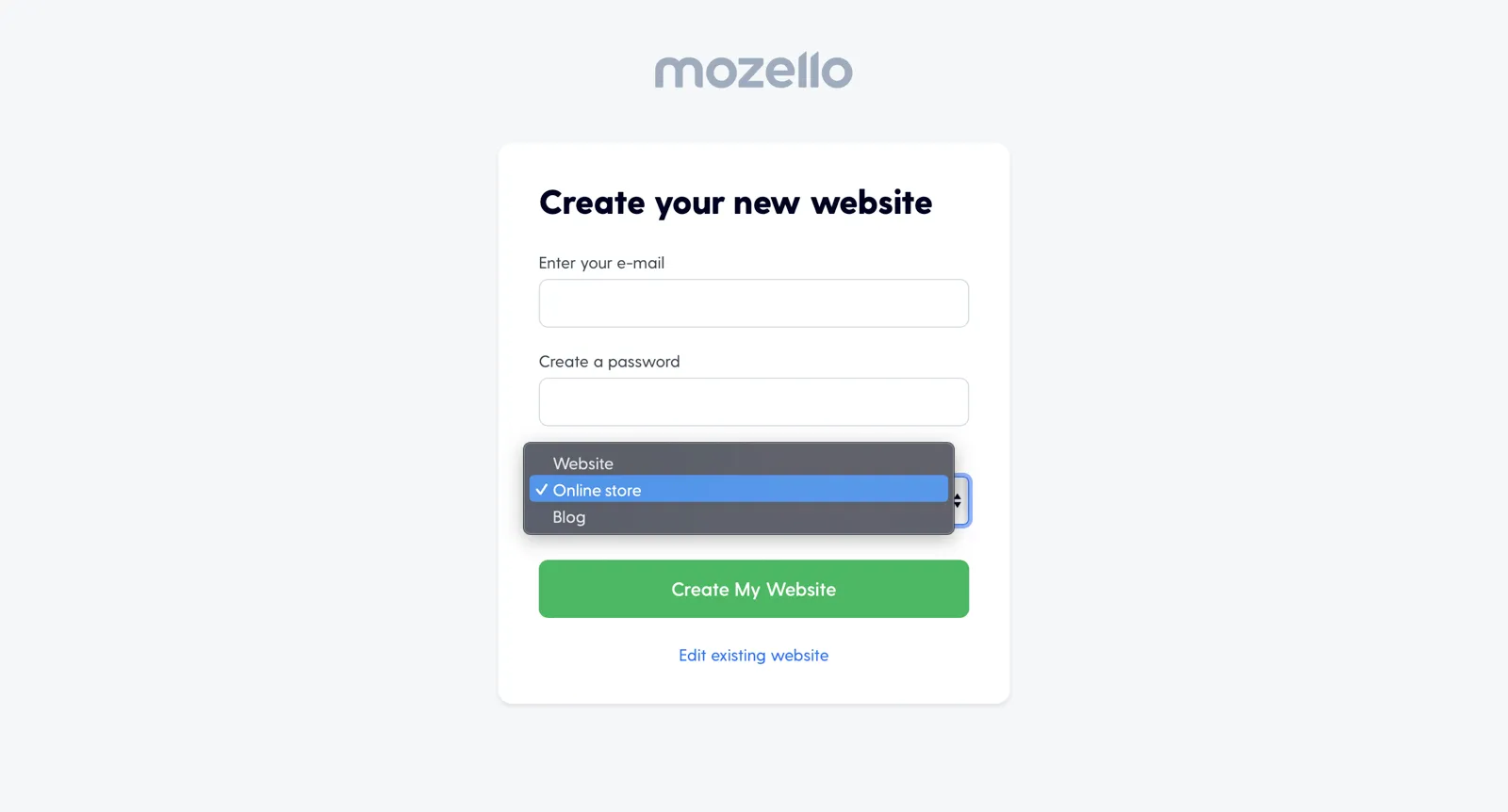 Mozello registration